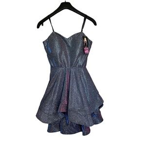 NWT Blondie Nites Party Social Glitter Iridescent Mini Prom Homecoming